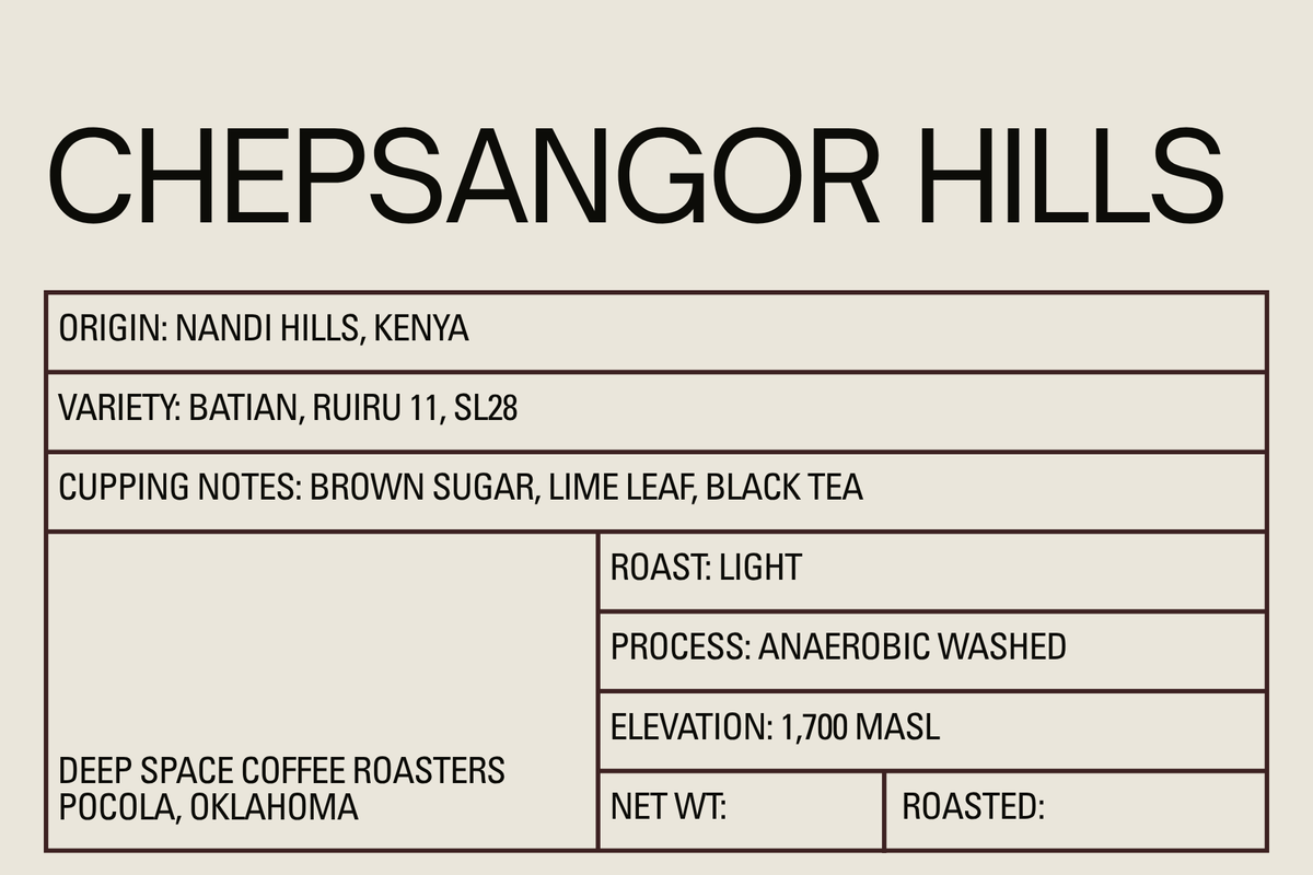 Chepsangor Hills – Kenya Light Roast (Whole Bean) Specialty Coffee