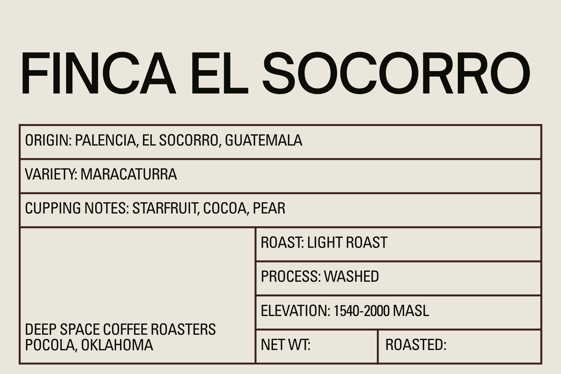 Finca El Socorro – Guatemala Light Roast (Whole Bean) Specialty Coffee