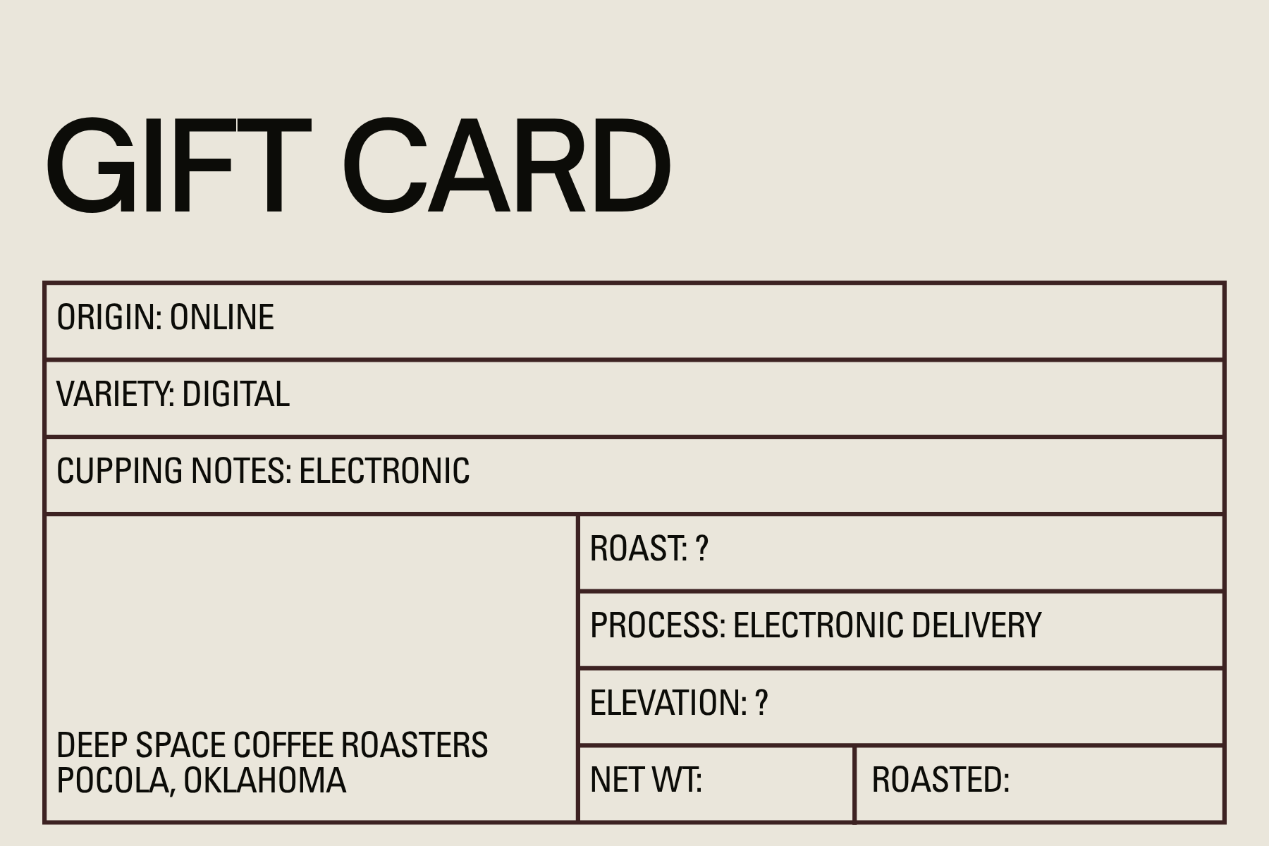 Deep Space Gift Card
